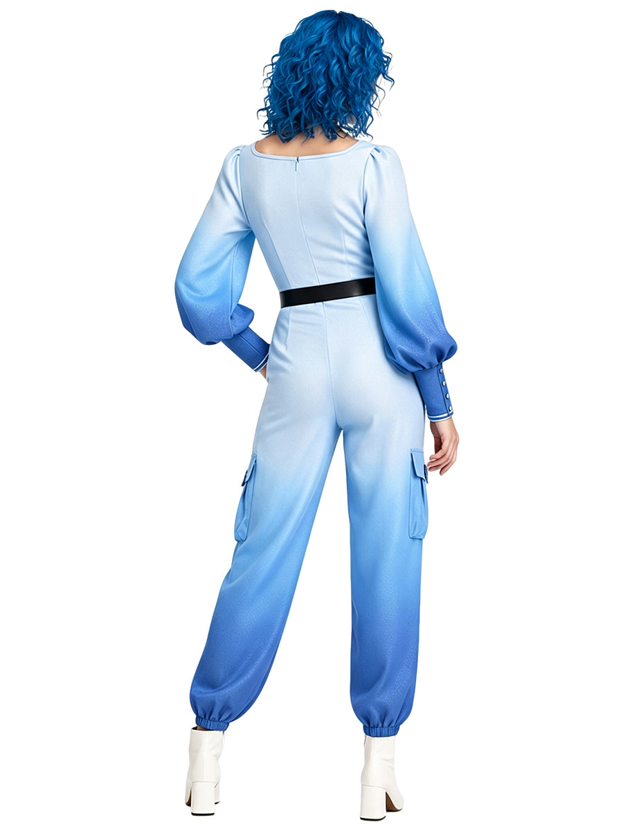 Descendants 5 Chloe Costume Descendants Wicked Wonderland Gradient Blue Princess Jumpsuit 