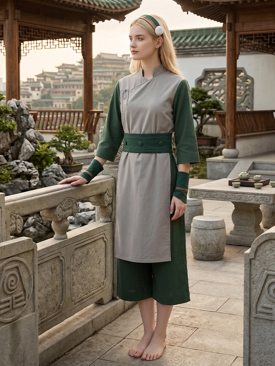 Toph Beifong Cosplay Costume for Kids and Adults Avatar Earth Kingdom Outfit