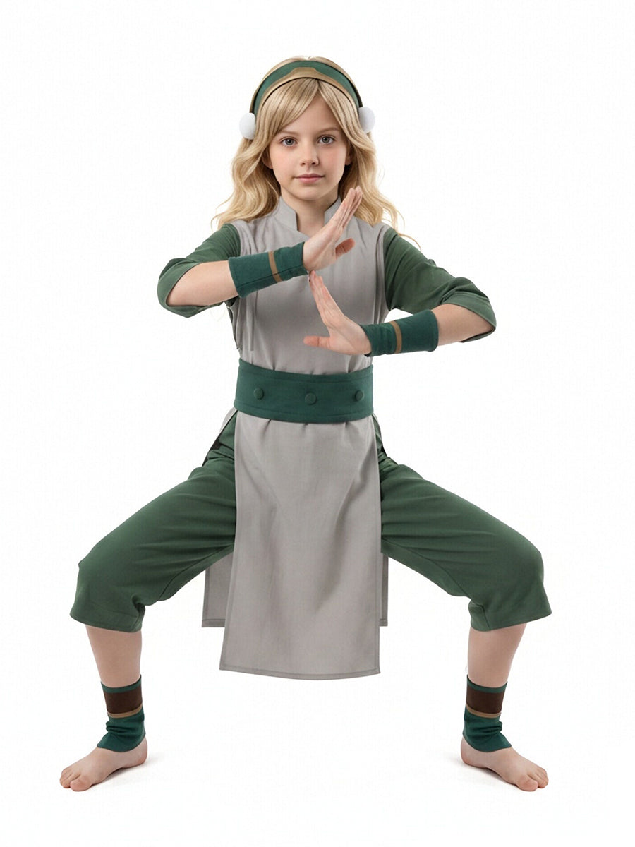 Toph Beifong Cosplay Costume for Kids and Adults Avatar Earth Kingdom Outfit