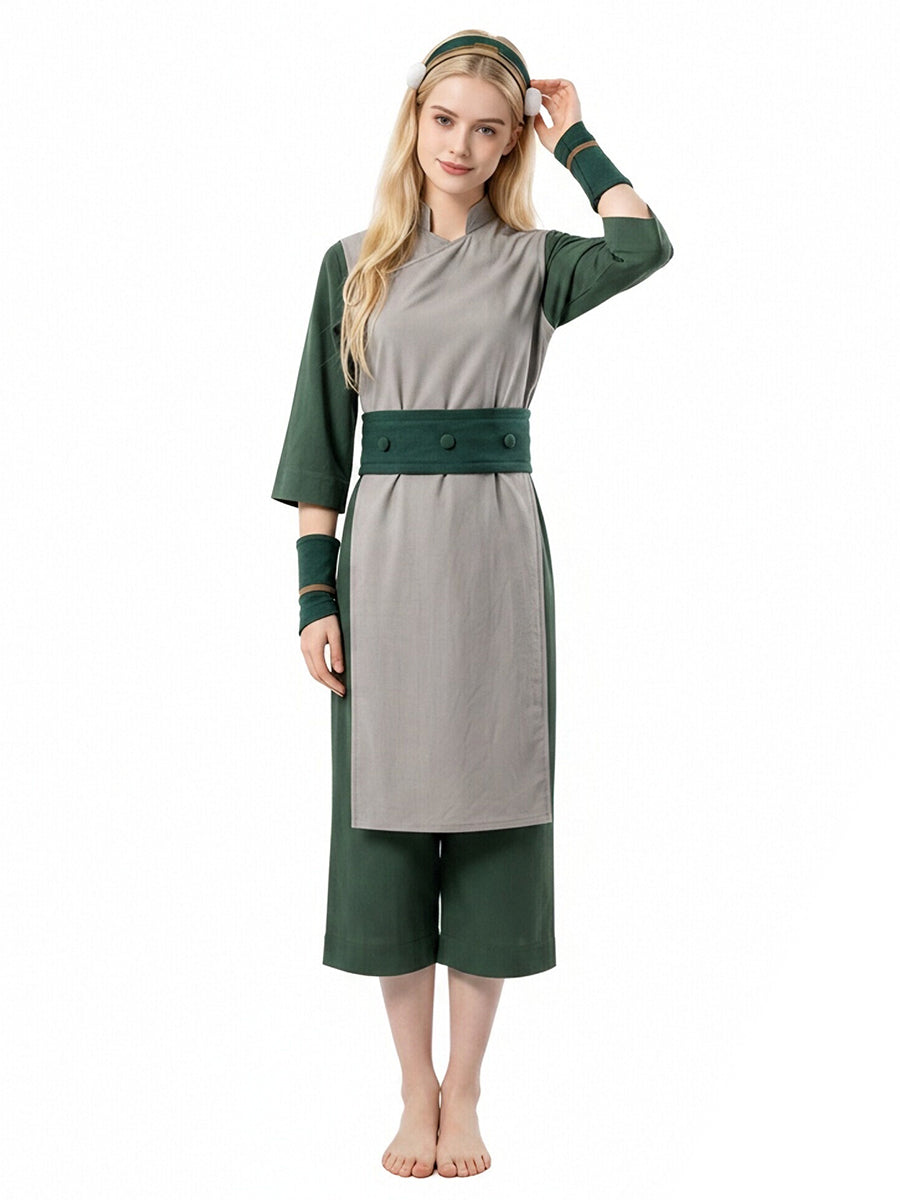 Toph Beifong Cosplay Costume for Kids and Adults Avatar Earth Kingdom Outfit