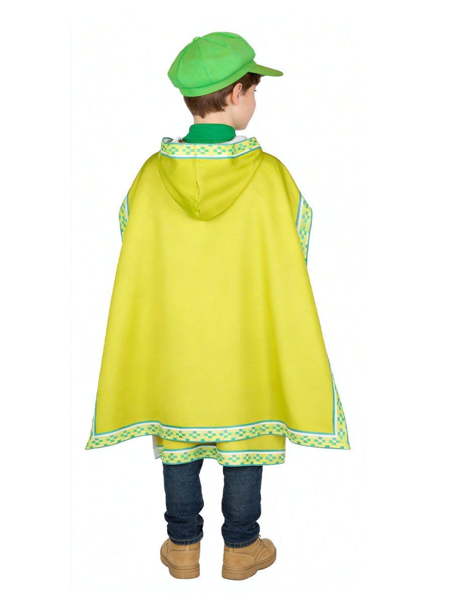 Super Mario Luigi Costume for Kids and Adult Green Plumber Poncho with Goggles and Hat