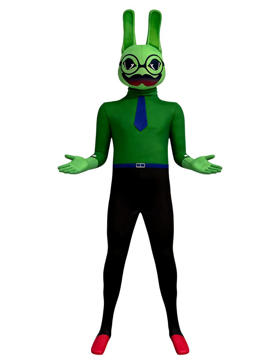 Animal Hospital Dr. Bunny Costume Green Rabbit Full Body Jumpsuit for Kids and Adults