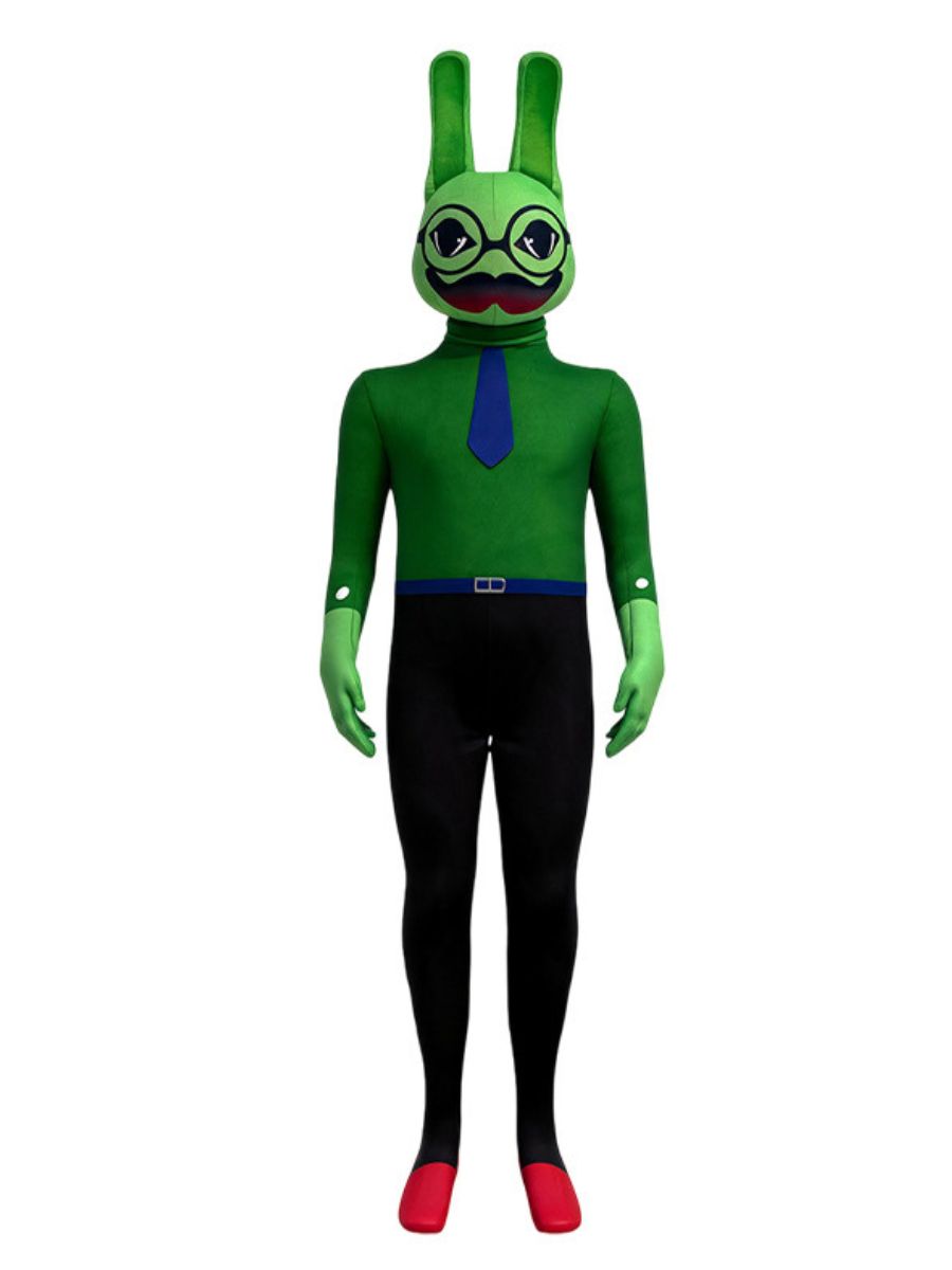 Animal Hospital Dr. Bunny Costume Green Rabbit Full Body Jumpsuit for Kids and Adults