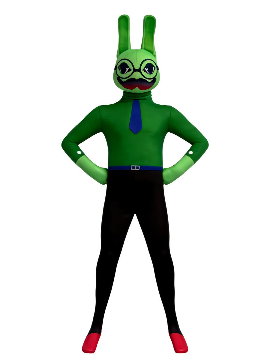 Animal Hospital Dr. Bunny Costume Green Rabbit Full Body Jumpsuit for Kids and Adults