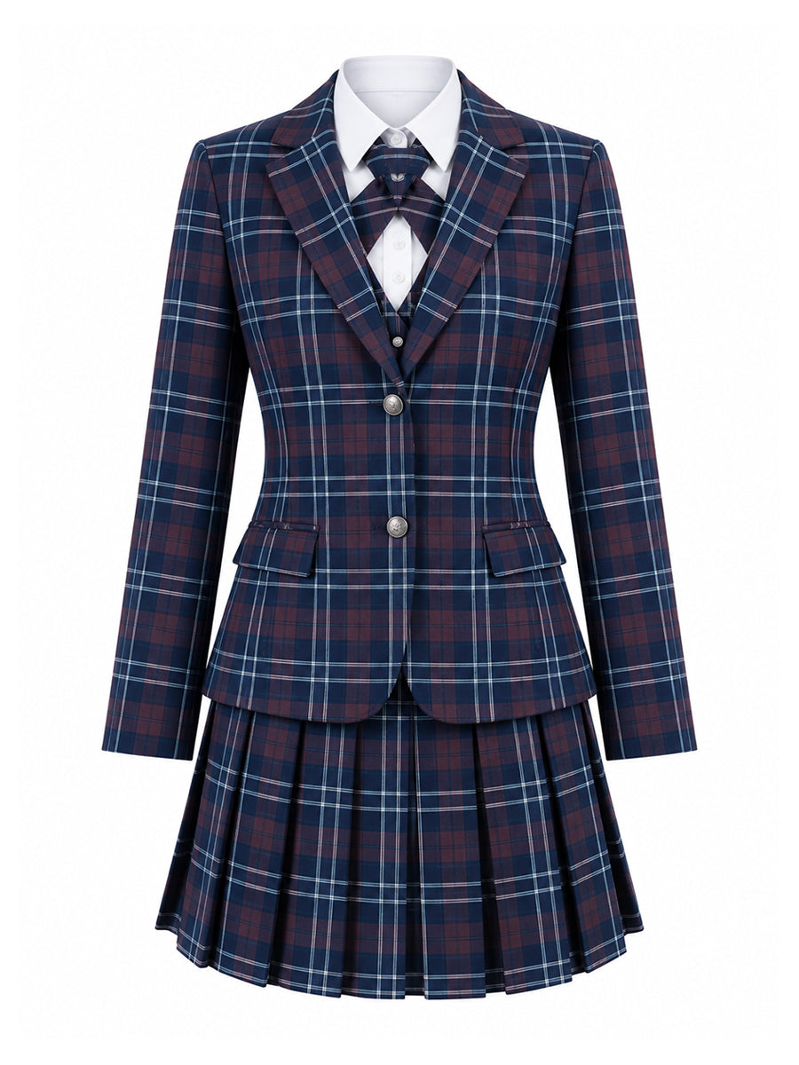 Coven Academy Costume Plaid JK School Uniform Set Japanese High School Cosplay Outfit 