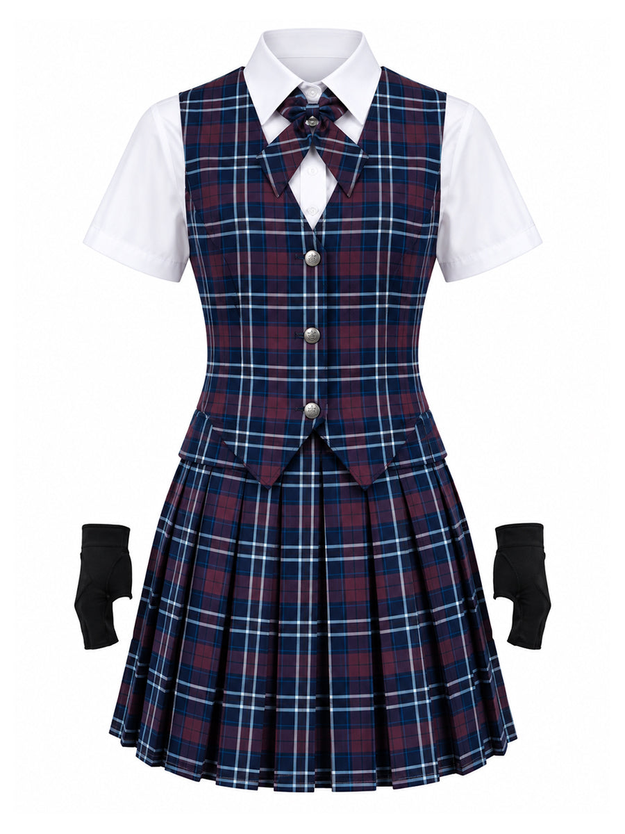 Coven Academy Costume Plaid JK School Uniform Set Japanese High School Cosplay Outfit 