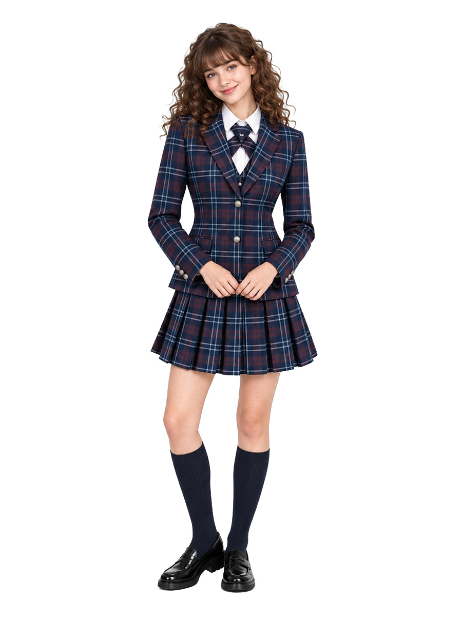 Coven Academy Costume Plaid JK School Uniform Set Japanese High School Cosplay Outfit 