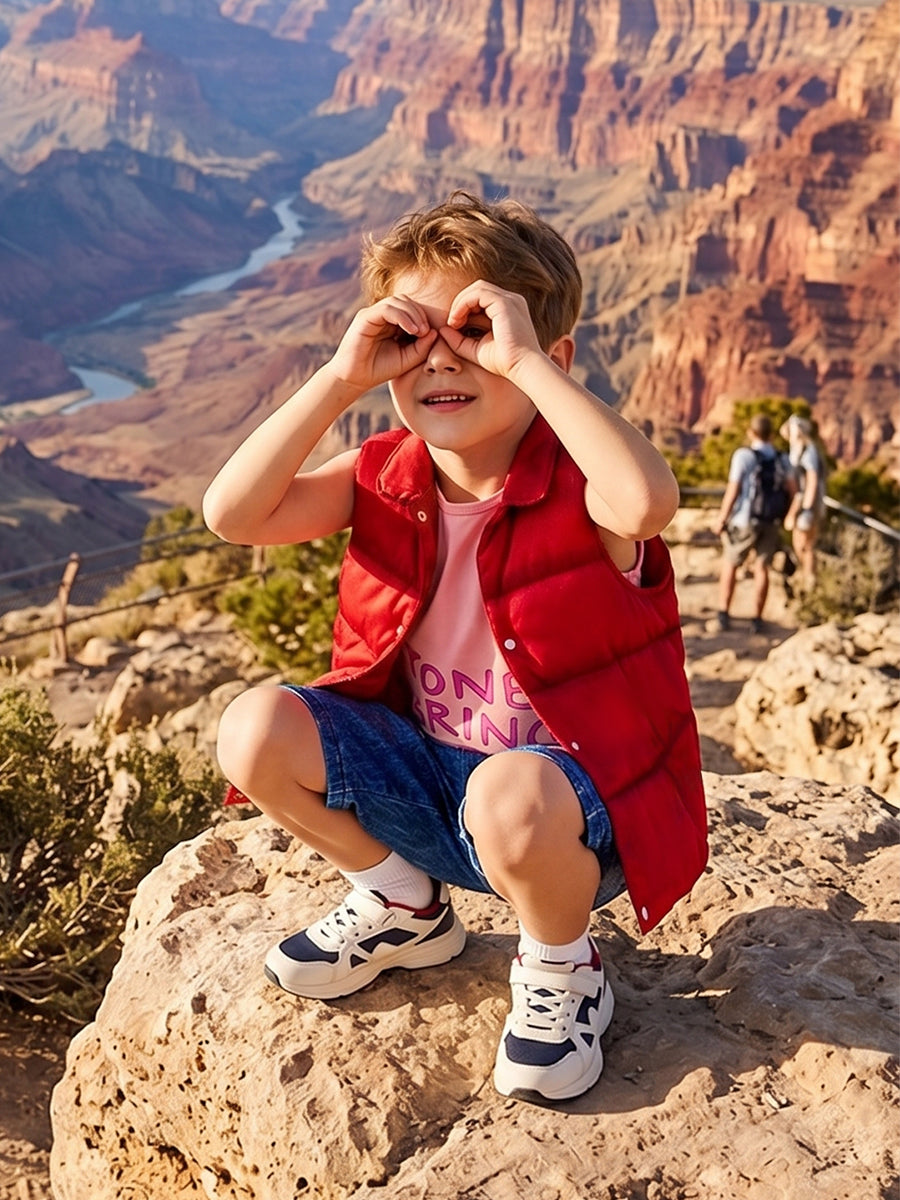 Forgotten Island Raww Costume for Kids Animated Red Sleeveless Vest T-Shirt and Denim Shorts Set