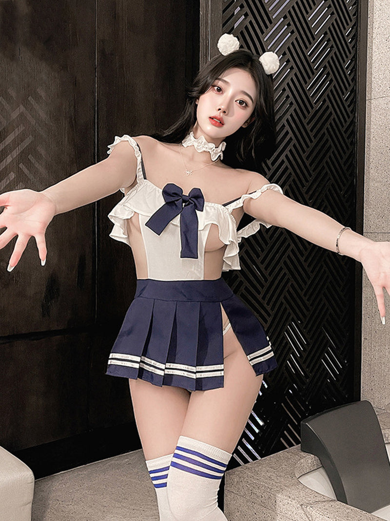 Japanese Style School Girl Lingerie Dress Anime Schoolgirl Cosplay Uniform