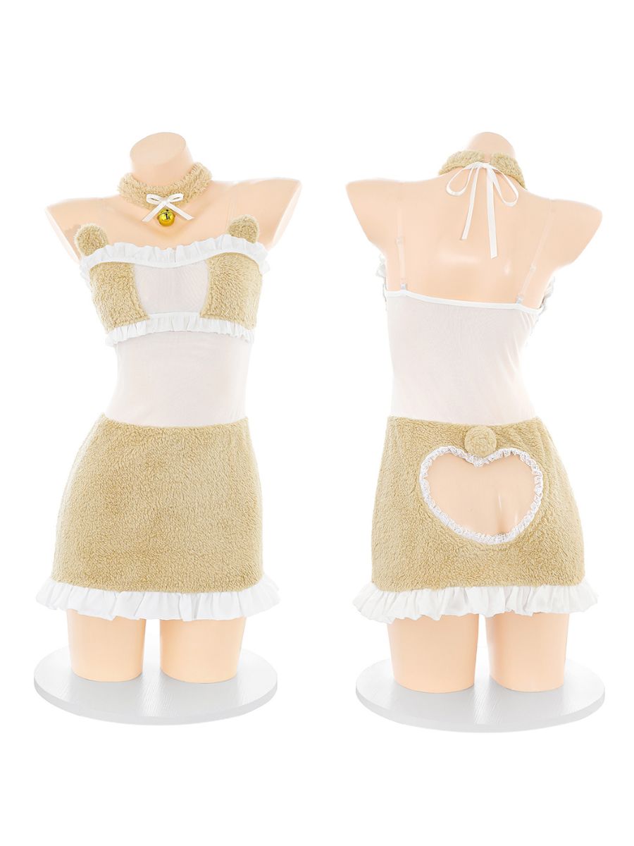Kawaii Fuzzy Pudding Bear Lingerie Set – YOMORIO