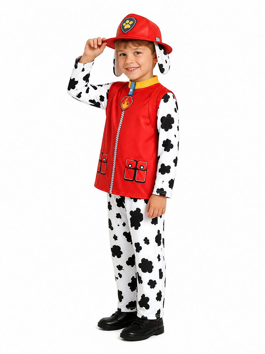 Boys Paw Patrol Marshall Costume Dalmatian Firefighter Cosplay Outfit 