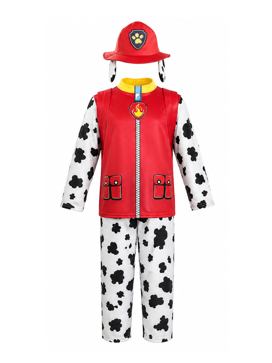 Boys Paw Patrol Marshall Costume Dalmatian Firefighter Cosplay Outfit 