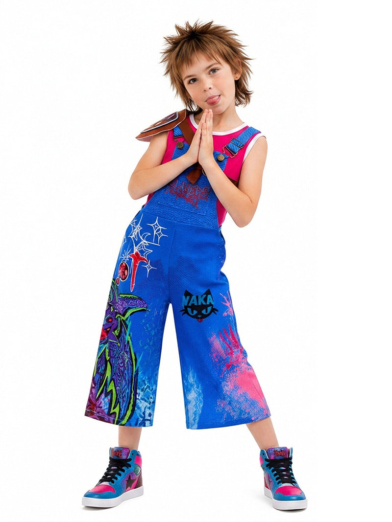 Forgotten Island Jo Costume for Kids Animated Graphic Cosplay Overalls Set 