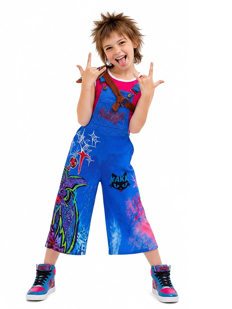 Forgotten Island Jo Costume for Kids Animated Graphic Cosplay Overalls Set 