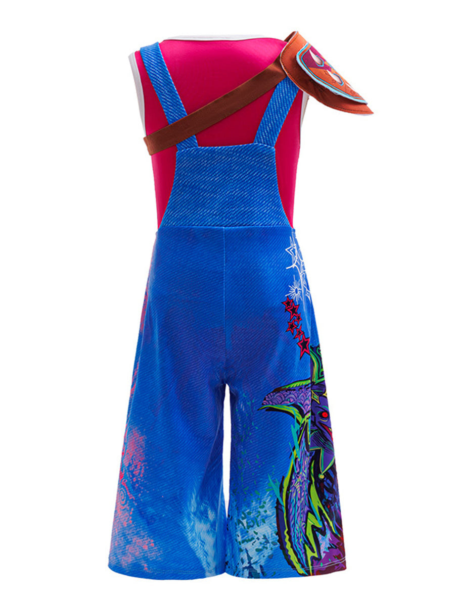 Forgotten Island Jo Costume for Kids Animated Graphic Cosplay Overalls Set 