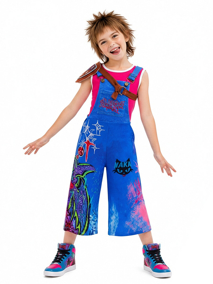 Forgotten Island Jo Costume for Kids Animated Graphic Cosplay Overalls Set 