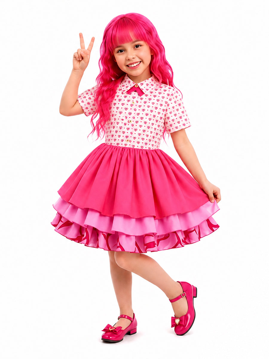 Descendants 5 Pink Costume for Kids Descendants Wicked Wonderland Princess Pink Cosplay Outfit