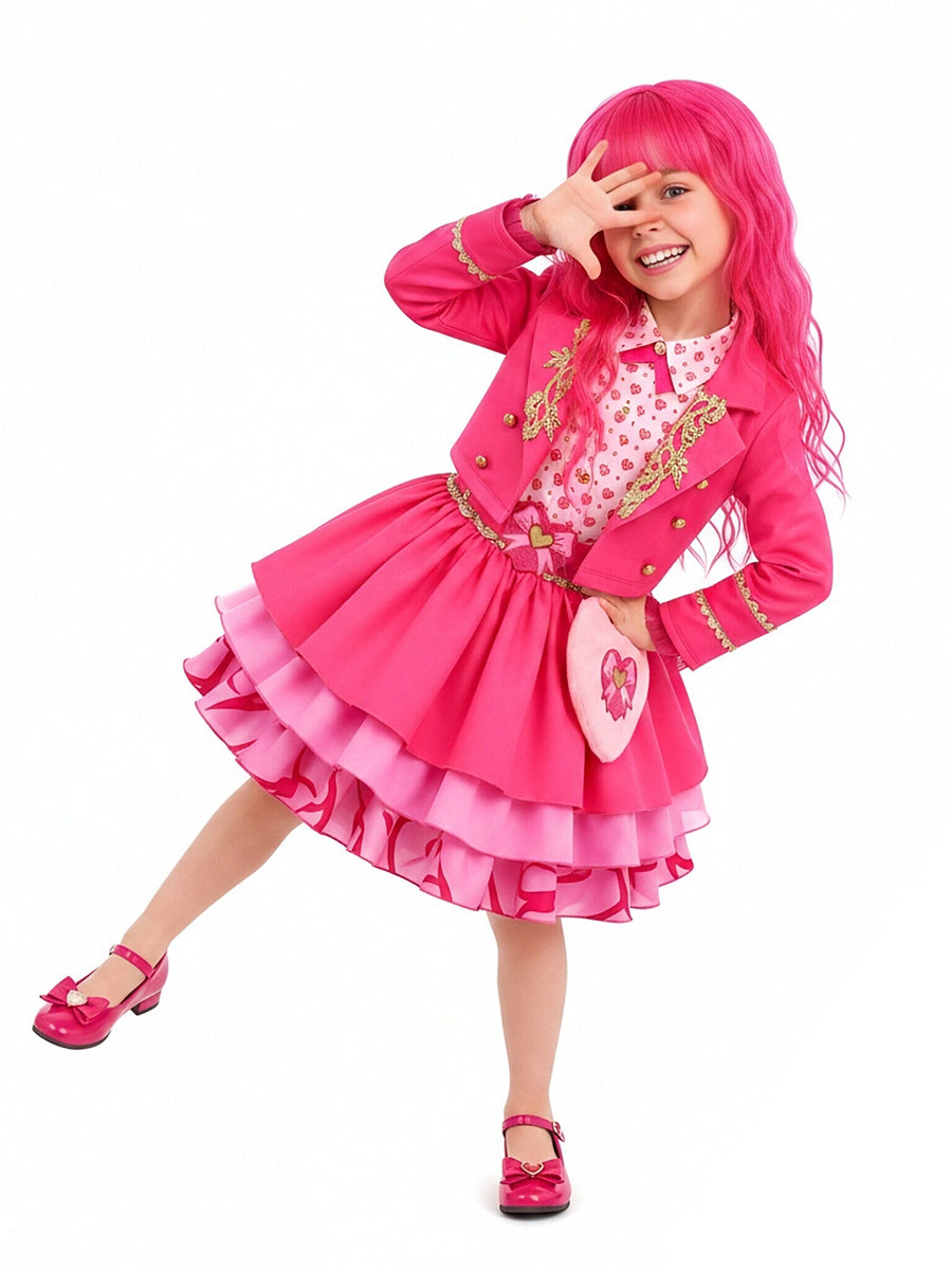 Descendants 5 Pink Costume for Kids Descendants Wicked Wonderland Princess Pink Cosplay Outfit