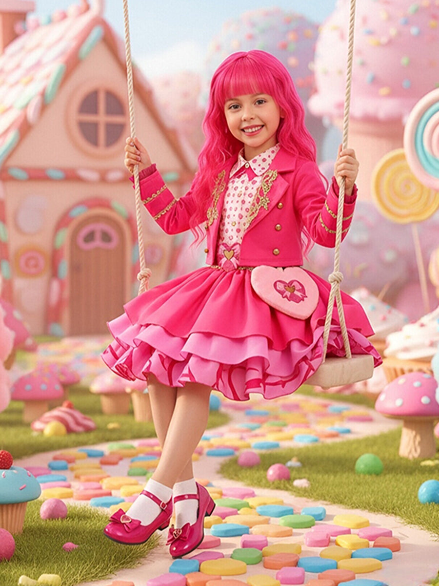 Descendants 5 Pink Costume for Kids Descendants Wicked Wonderland Princess Pink Cosplay Outfit
