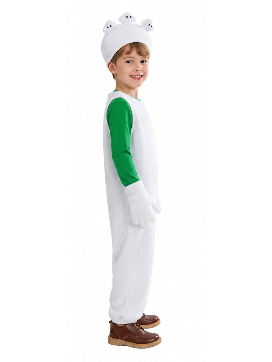 Kids Luigi Costume Plush Green Plumber Jumpsuit with Green T-Shirt and Hat