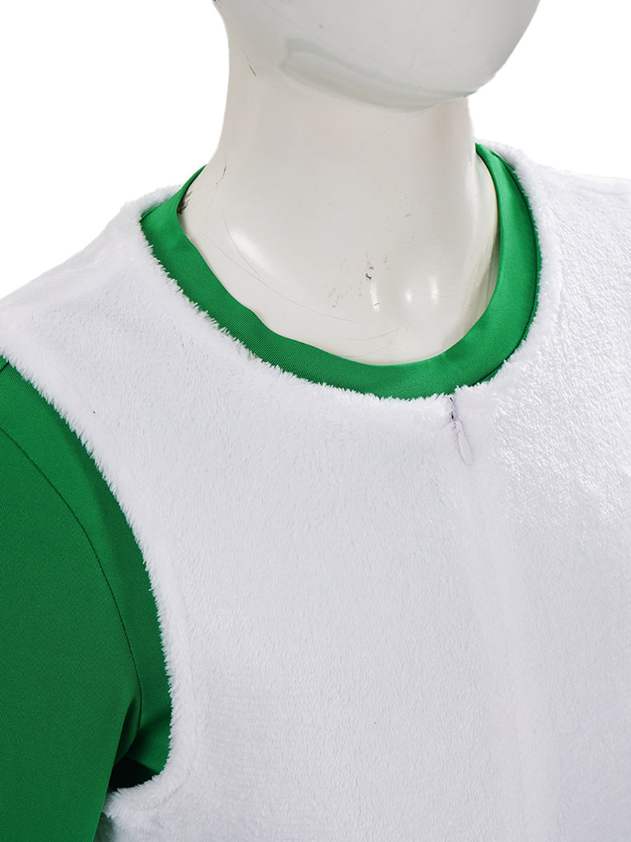 Kids Luigi Costume Plush Green Plumber Jumpsuit with Green T-Shirt and Hat