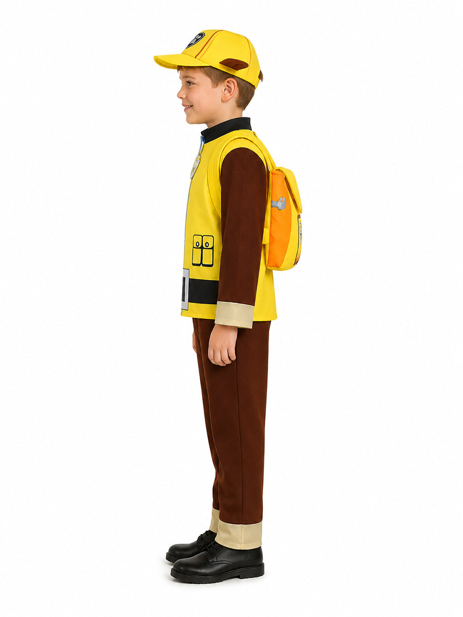 Boys Paw Rubble Marshall Costume Cute Builder Pup Cosplay Outfit 