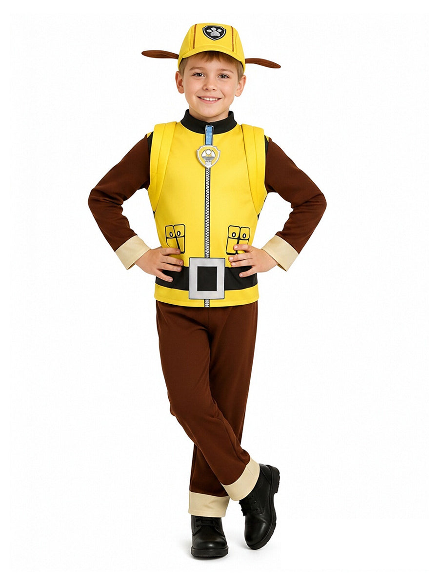Boys Paw Rubble Marshall Costume Cute Builder Pup Cosplay Outfit 