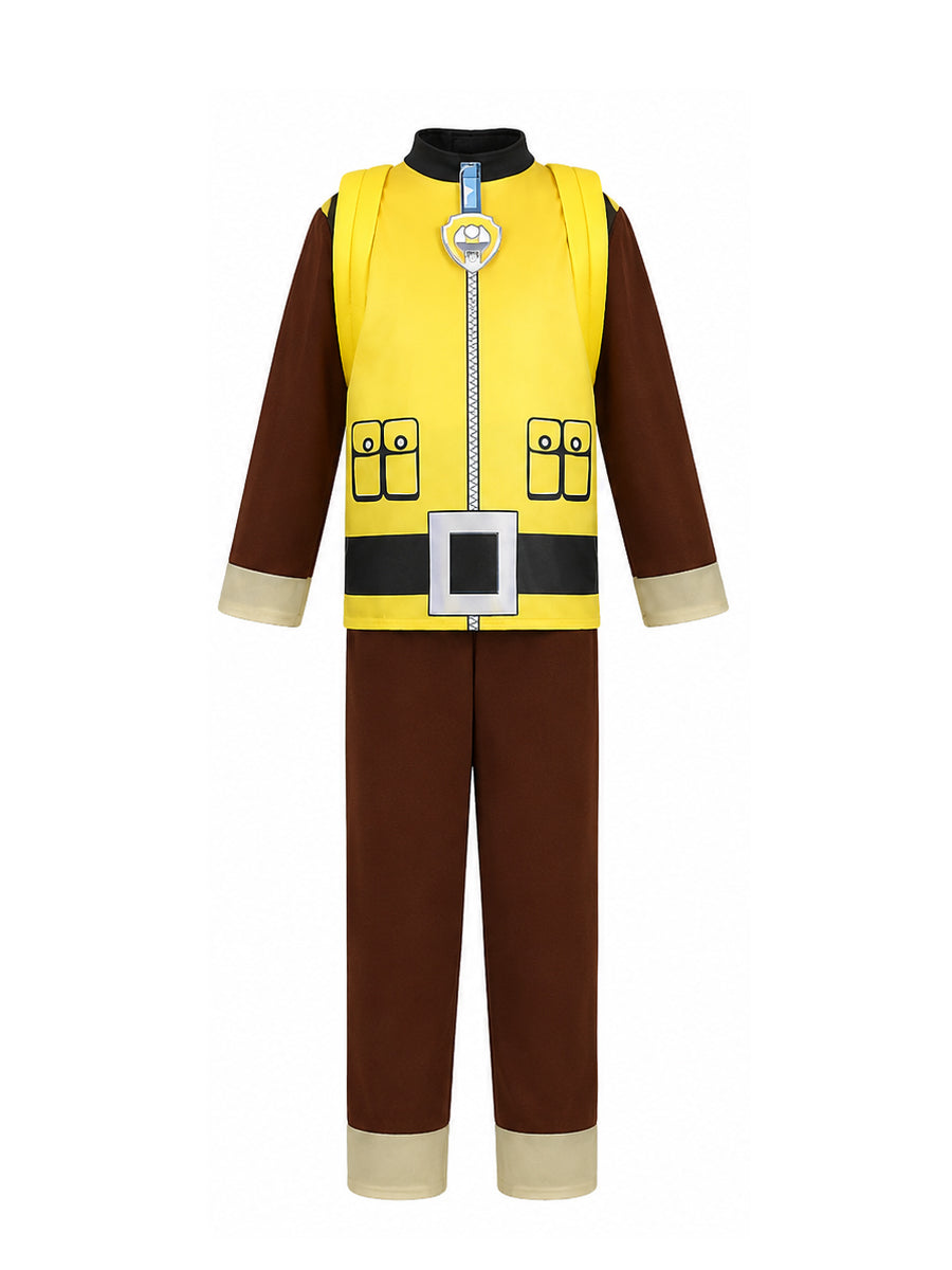 Boys Paw Rubble Marshall Costume Cute Builder Pup Cosplay Outfit 