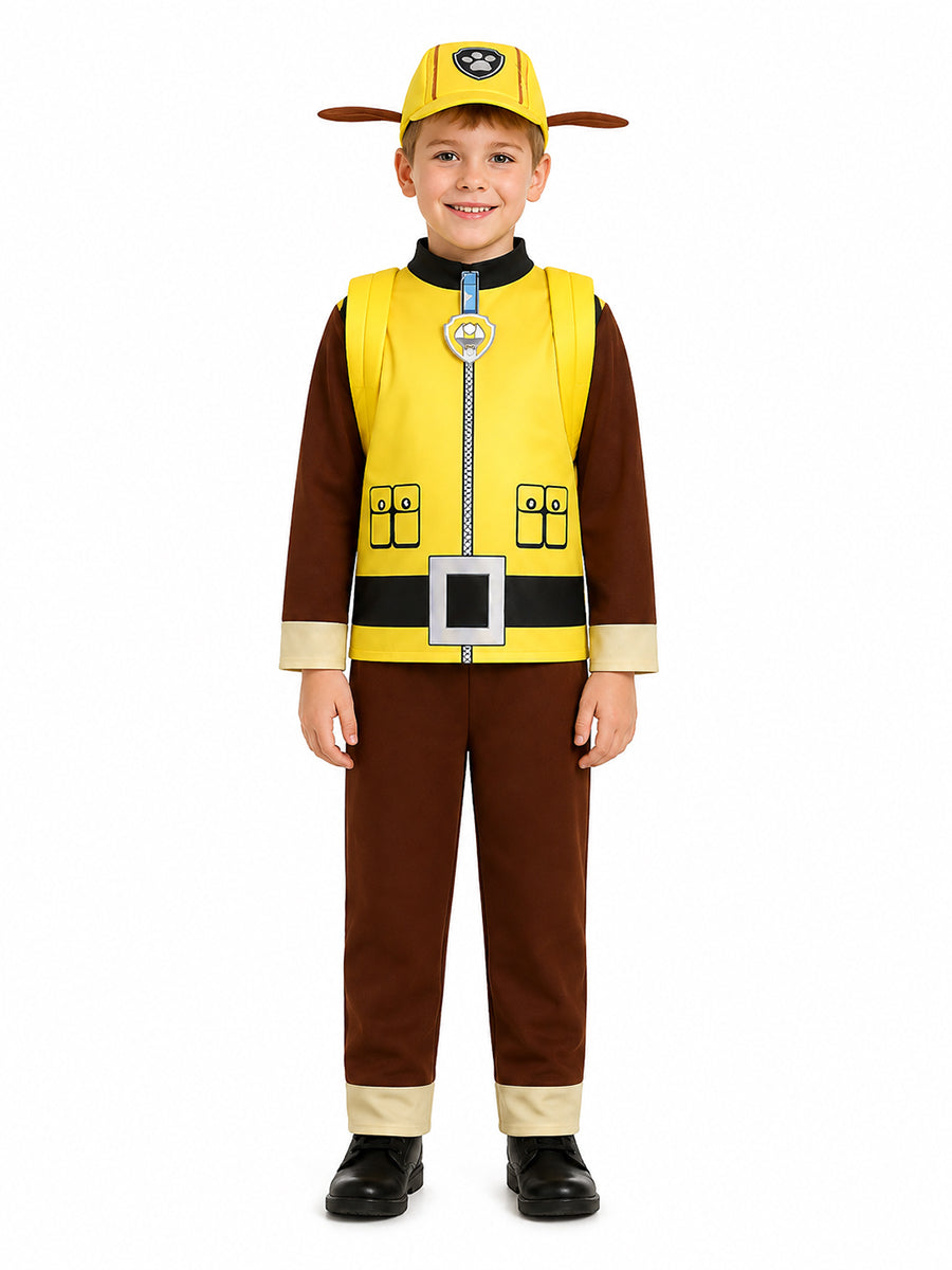 Boys Paw Rubble Marshall Costume Cute Builder Pup Cosplay Outfit 