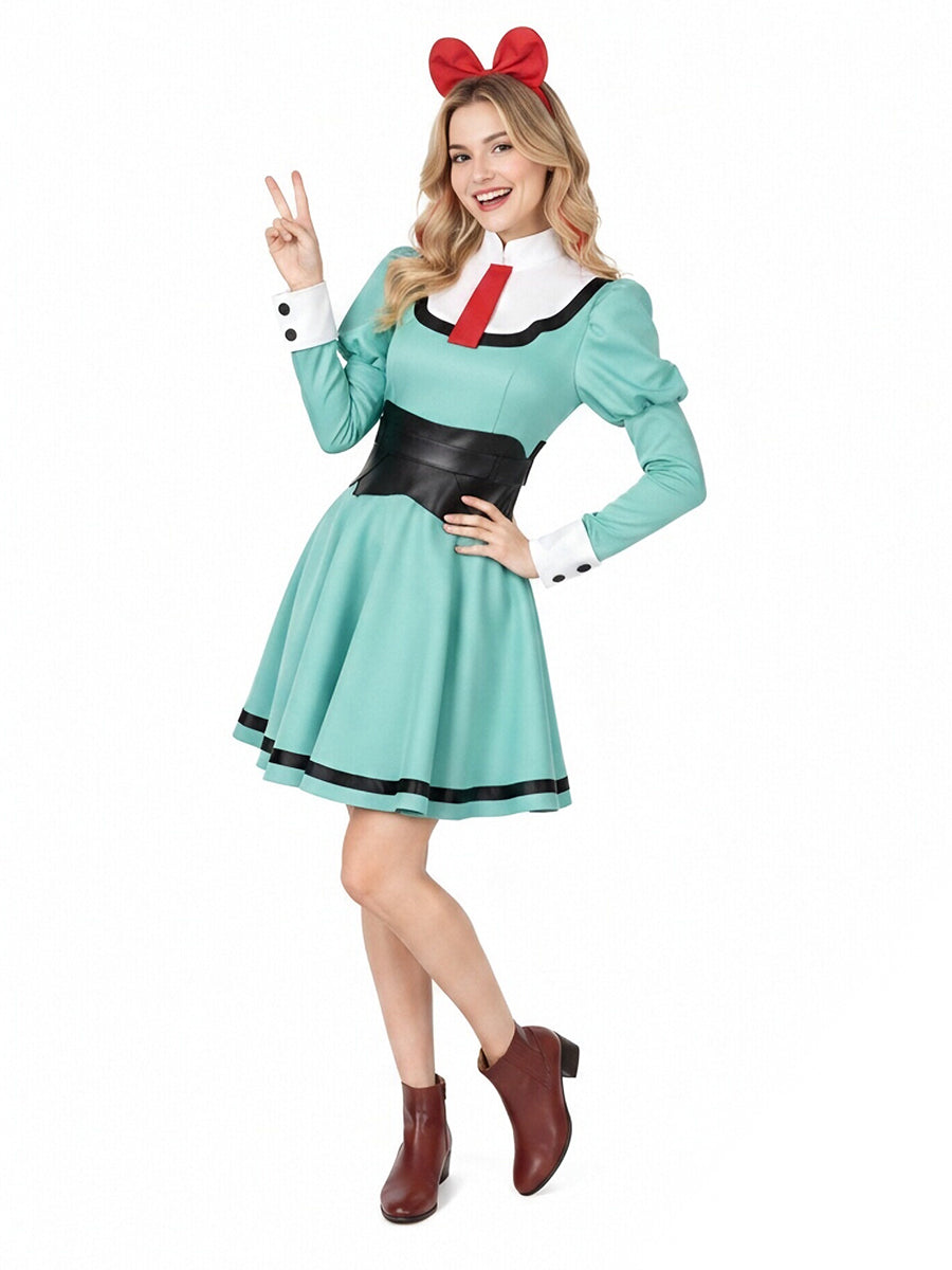 The Ribbon Hero Sapphire Costume Anime Princess Knight Mint Green Cosplay Dress 