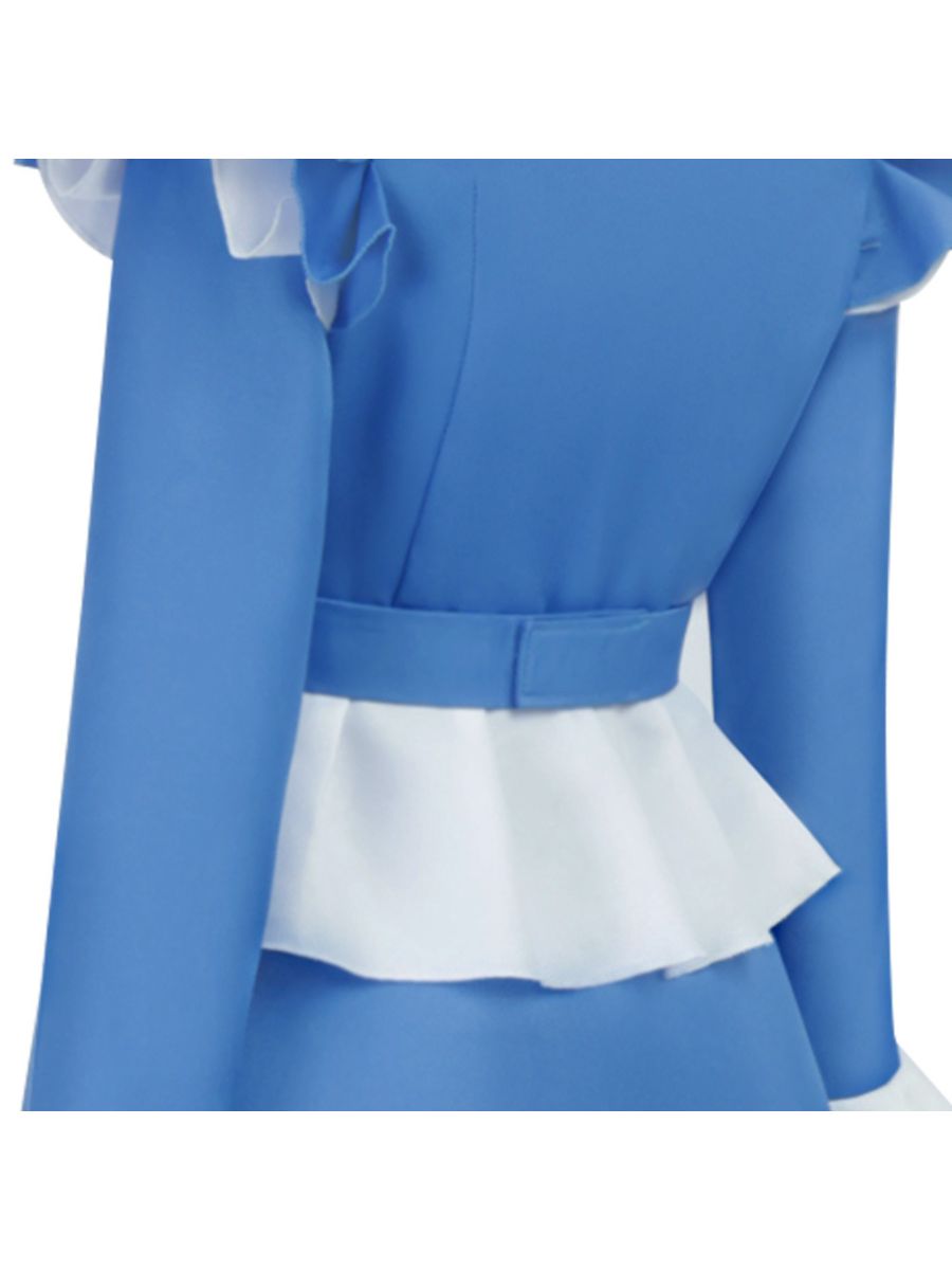 Poppy Playtime Cosplay Costume Intelligent Doll Victorian Blue Dress Ruffled Maid Style Dress