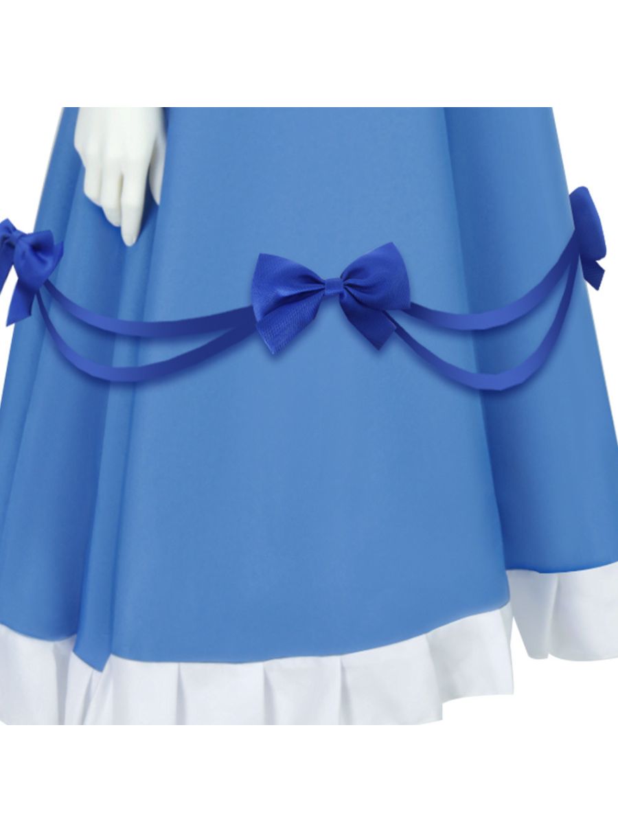 Poppy Playtime Cosplay Costume Intelligent Doll Victorian Blue Dress Ruffled Maid Style Dress