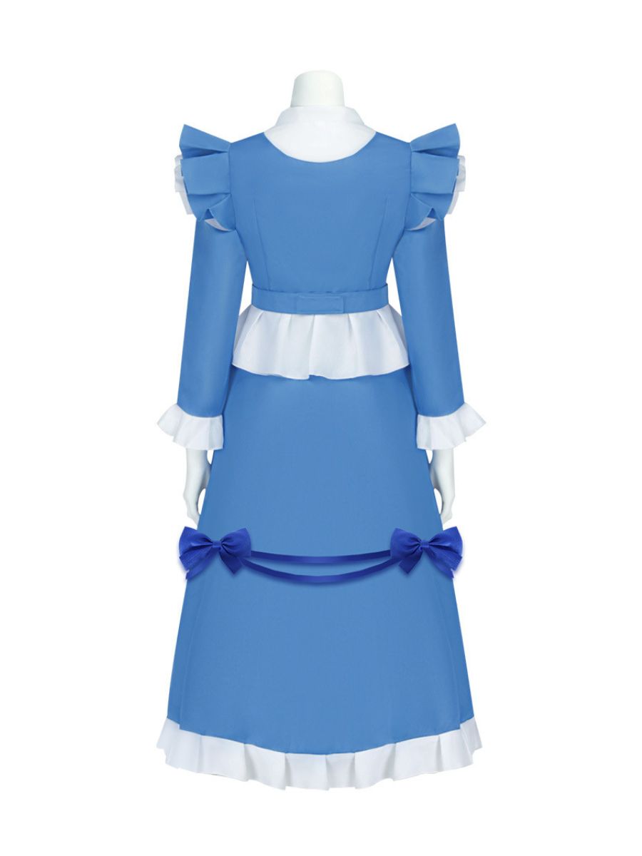 Poppy Playtime Cosplay Costume Intelligent Doll Victorian Blue Dress Ruffled Maid Style Dress