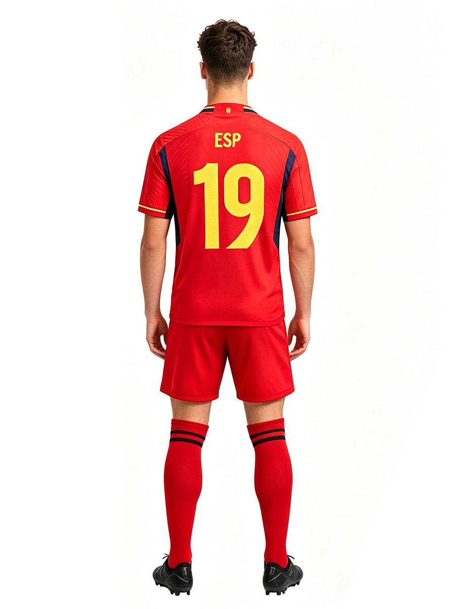 Spain Soccer Jersey and Shorts for Kids and Adult España Training Jerseys Sports Fan Outfit 