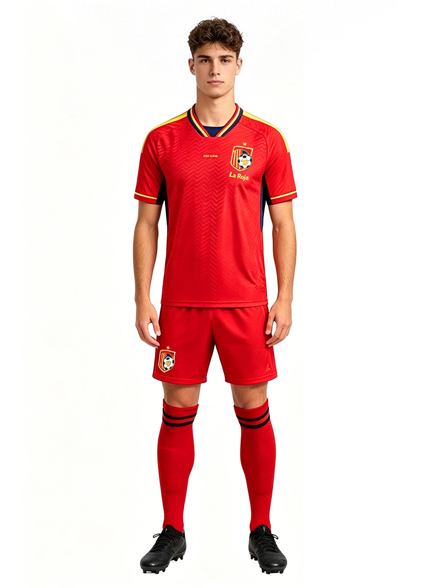 Spain Soccer Jersey and Shorts for Kids and Adult España Training Jerseys Sports Fan Outfit 