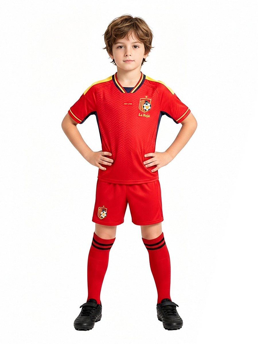Spain Soccer Jersey and Shorts for Kids and Adult España Training Jerseys Sports Fan Outfit 