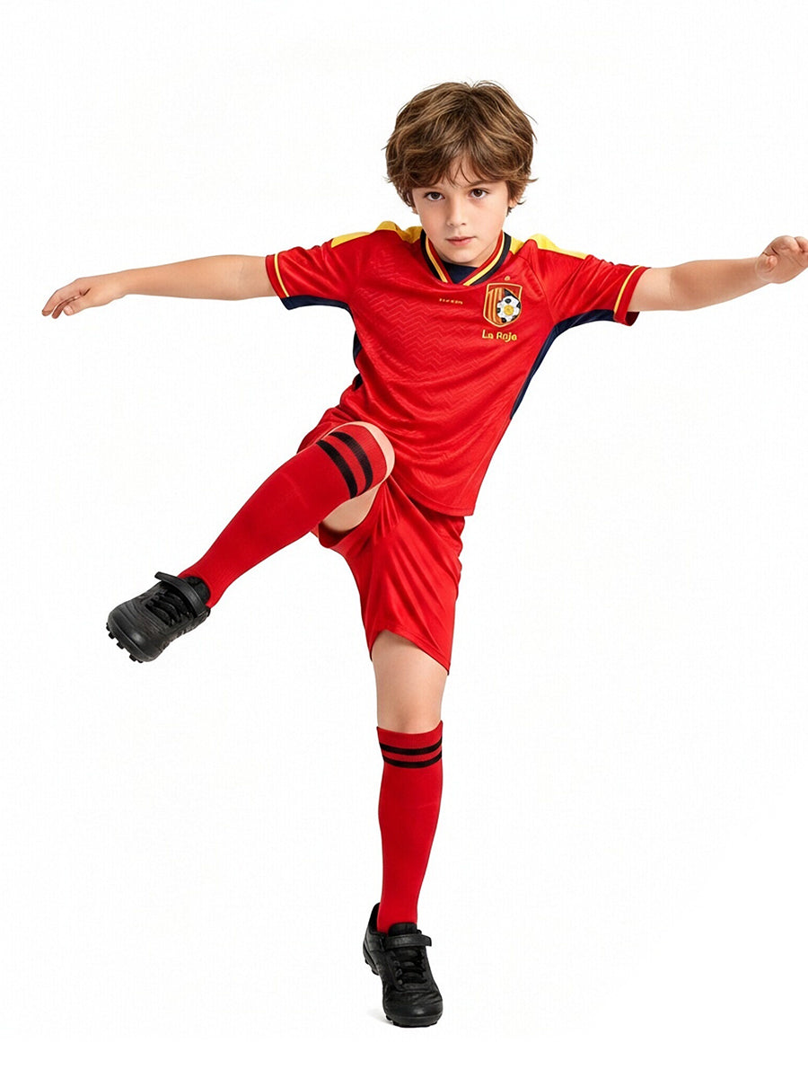 Spain Soccer Jersey and Shorts for Kids and Adult España Training Jerseys Sports Fan Outfit 
