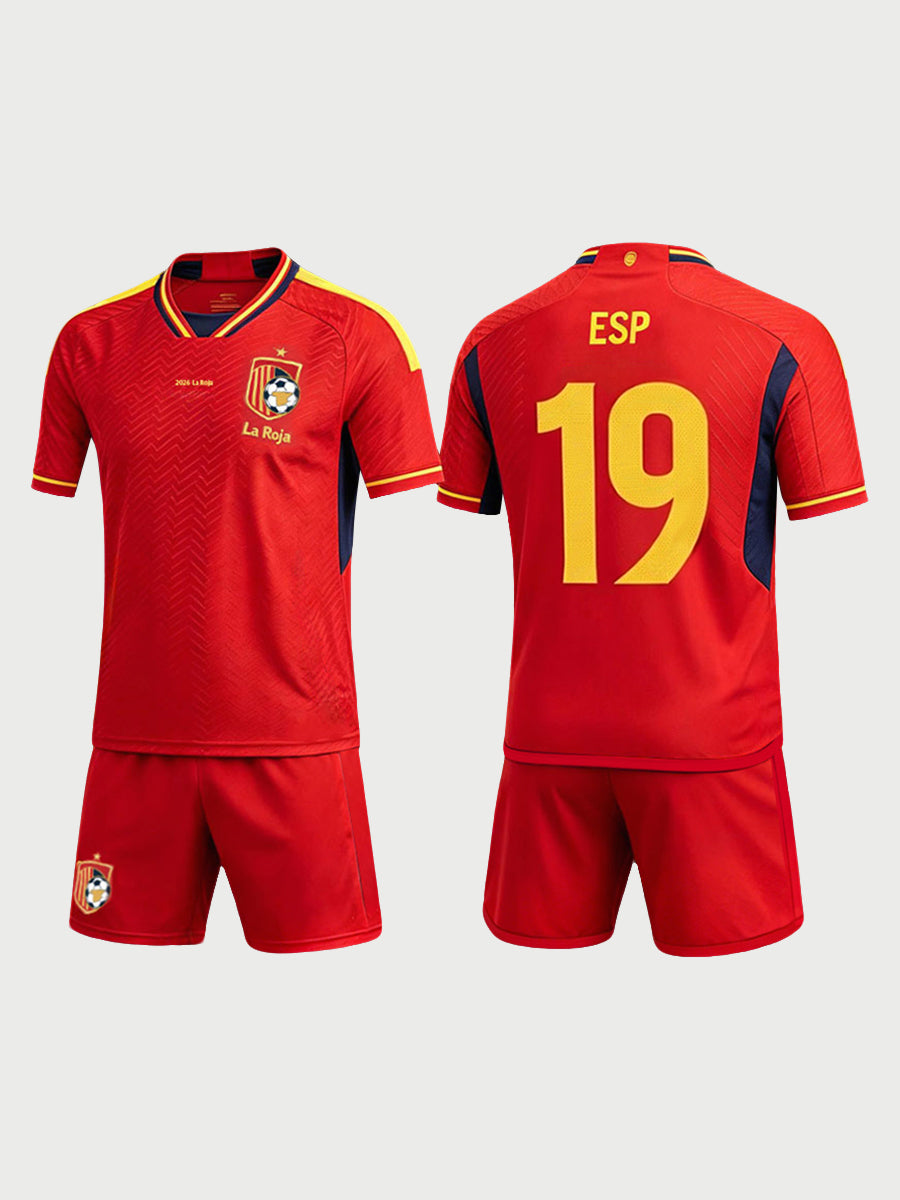 Spain Soccer Jersey and Shorts for Kids and Adult España Training Jerseys Sports Fan Outfit 