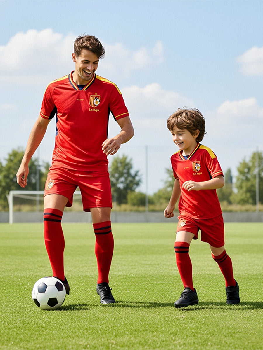Spain Soccer Jersey and Shorts for Kids and Adult España Training Jerseys Sports Fan Outfit 