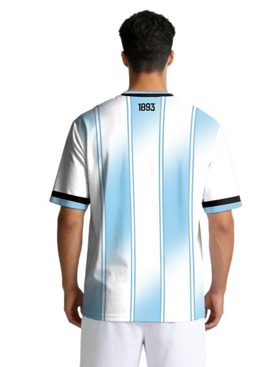 Men's Argentina Inspired Soccer Jersey Argentina Fan Short Sleeve Football Shirts