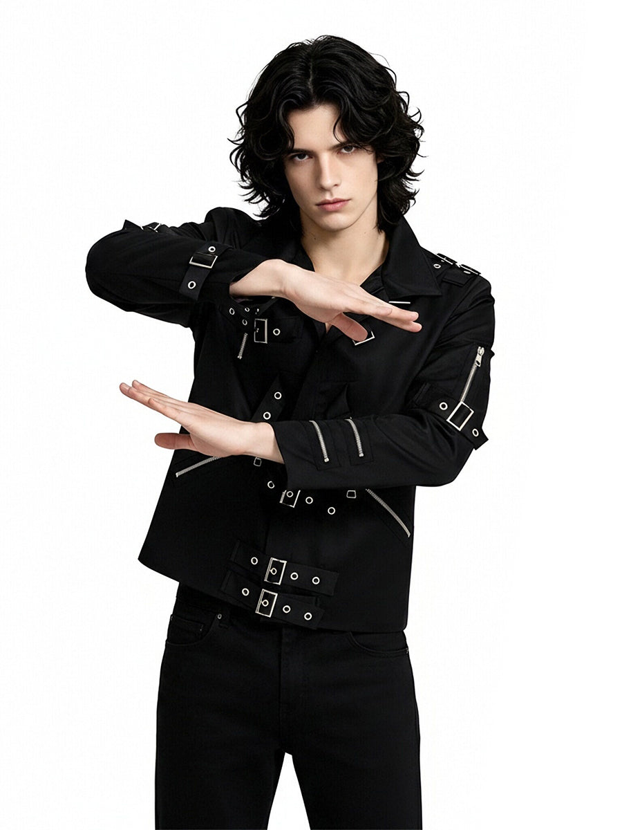 Michael Jackson Bad Jacket Faux Leather MJ Cosplay Punk Rock Biker Jacket 
