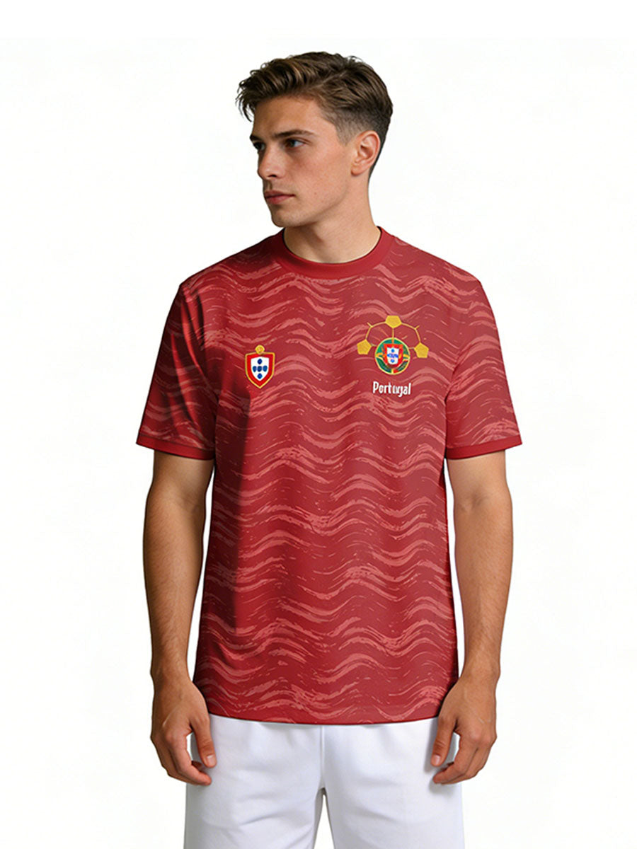 Men's Portugal Inspired Soccer Jersey Portugal Fan Short Sleeve Football Shirts