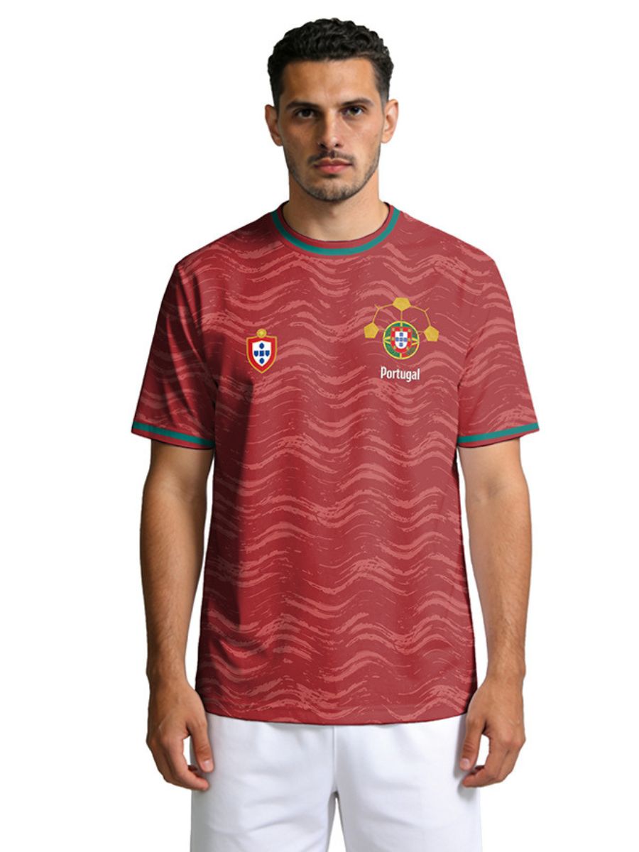 Men's Portugal Inspired Soccer Jersey Portugal Fan Short Sleeve Football Shirts 