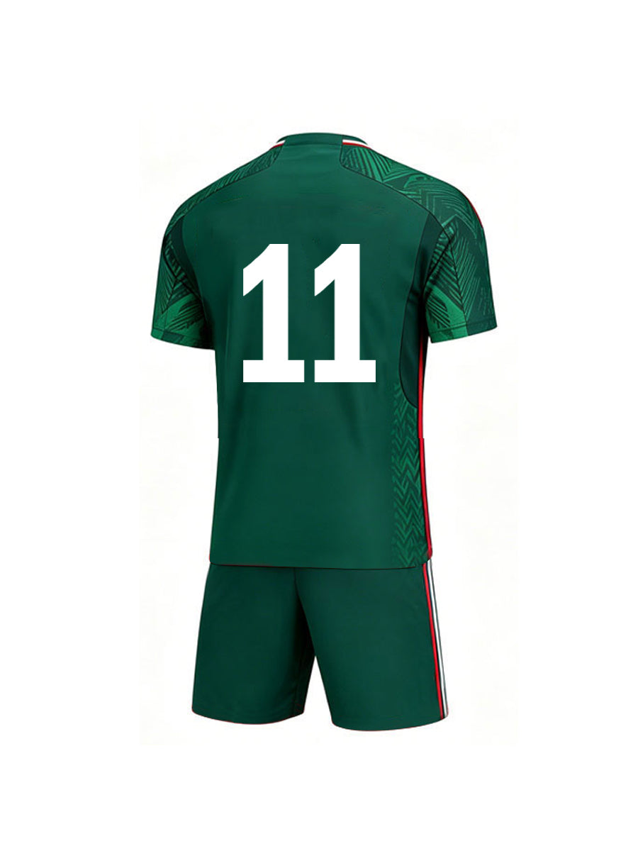 Mexico Soccer Jersey and Shorts for Kids and Adult Training Jerseys Sports Fan Football Outfit