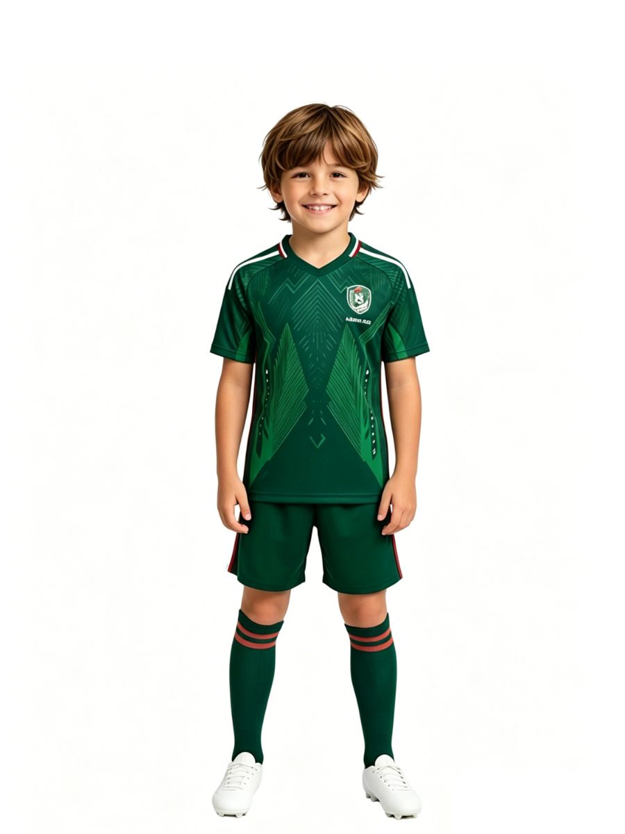 Mexico Soccer Jersey and Shorts for Kids and Adult Training Jerseys Sports Fan Football Outfit