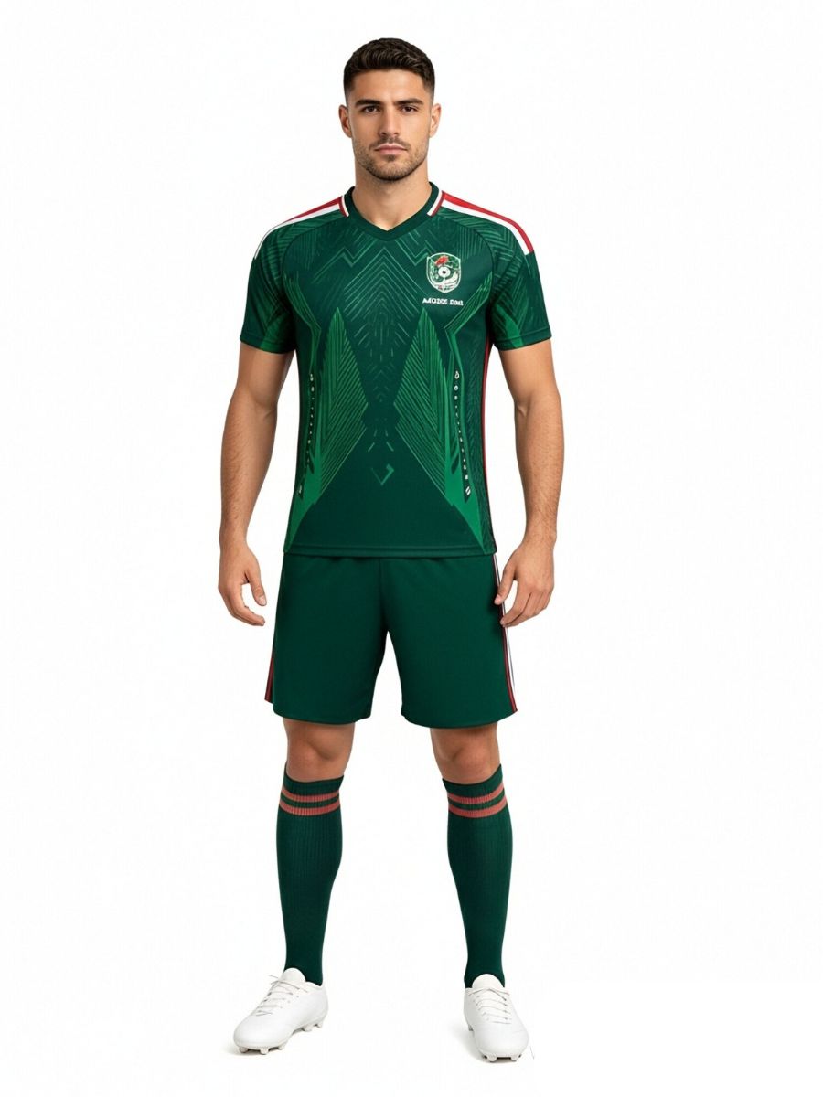 Mexico Soccer Jersey and Shorts for Kids and Adult Training Jerseys Sports Fan Football Outfit