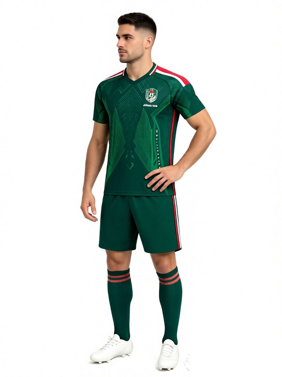 Mexico Soccer Jersey and Shorts for Kids and Adult Training Jerseys Sports Fan Football Outfit
