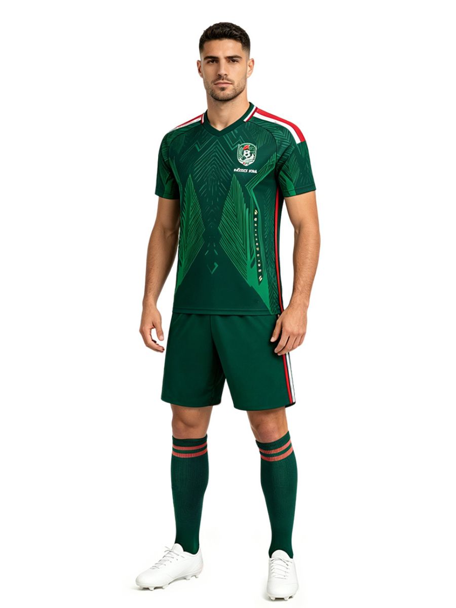 Mexico Soccer Jersey and Shorts for Kids and Adult Training Jerseys Sports Fan Football Outfit