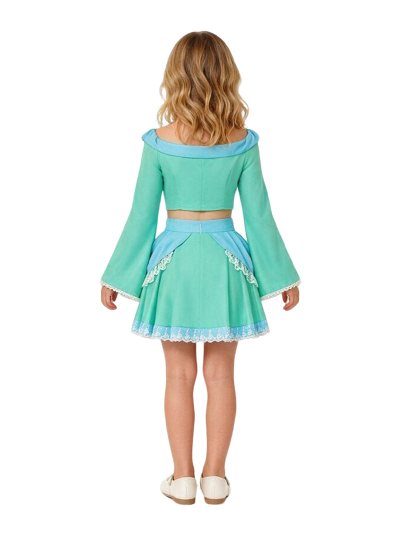 Girls Adults Rosalina Costume Mario Princess Rosalina Two Piece Crop Top and Mini Skirt Set 
