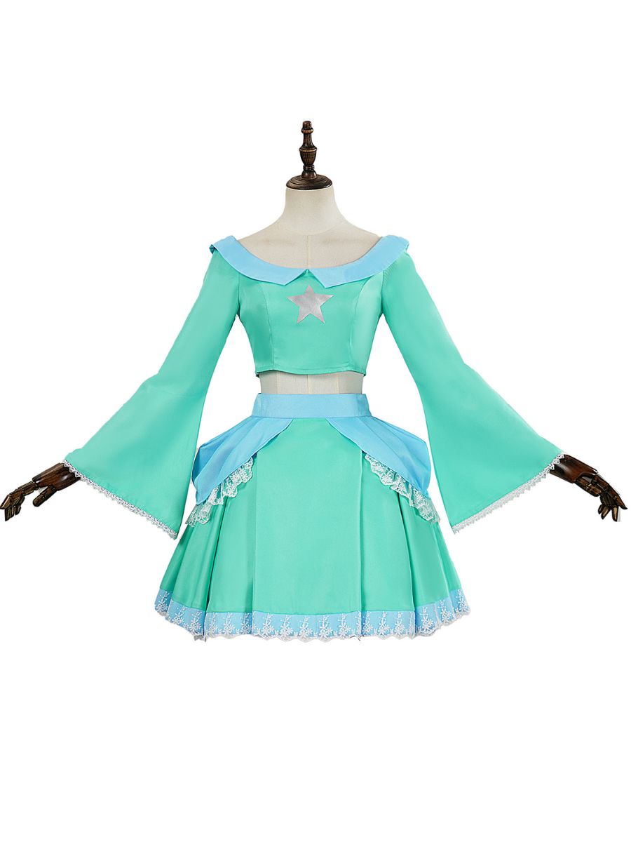 Girls Adults Rosalina Costume Mario Princess Rosalina Two Piece Crop Top and Mini Skirt Set
